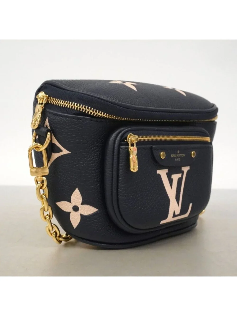 Louis Vuitton Shoulder Bag Monogram Empreinte Bicolor Mini Navy Cream